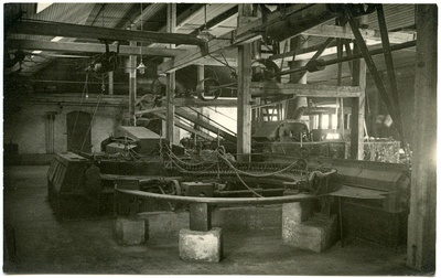 Abja Värnitsa- ja Linatööstuse Ühisuse tehasehoone sisevaade.  duplicate photo