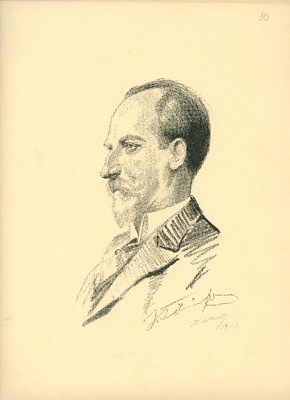 Joonistus Eesti riigivanemast Jaan Tõnissonist.  duplicate photo