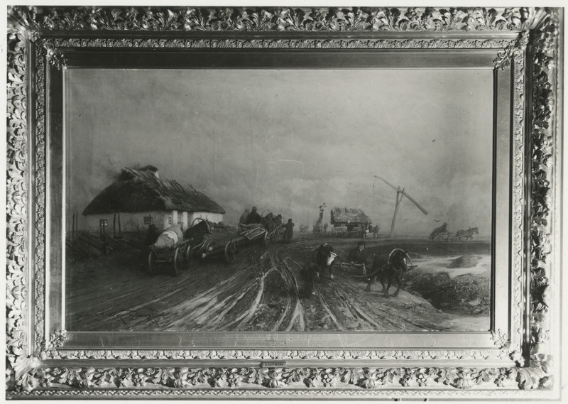 Oskar Hoffmanni maal "Esimesed rattad ja viimane regi" (1894-1899), repro