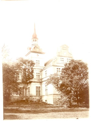 Foto. Ungru (Lindeni) lossi vaade osaliselt puudest varjatuna. u 1910.  duplicate photo