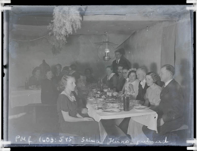 klaasnegatiiv, Heino ja Selma Rajamaade pulmad Rõal Vainu talus 1934.a.