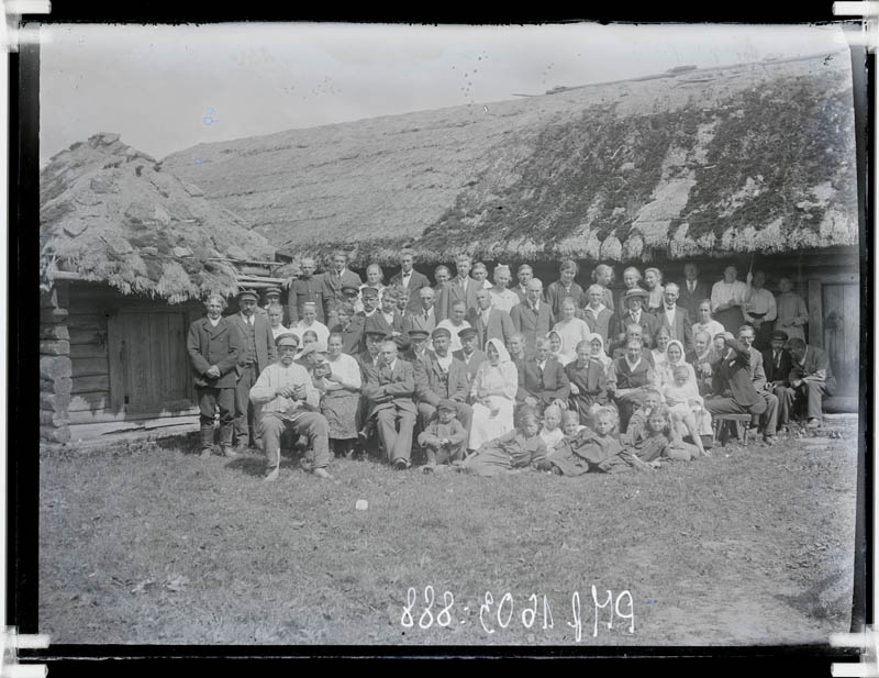 klaasnegatiiv, Eduard Mikseri ja Aline Õunapuu pulmad, Lõõla Pearna talu 1923.a.