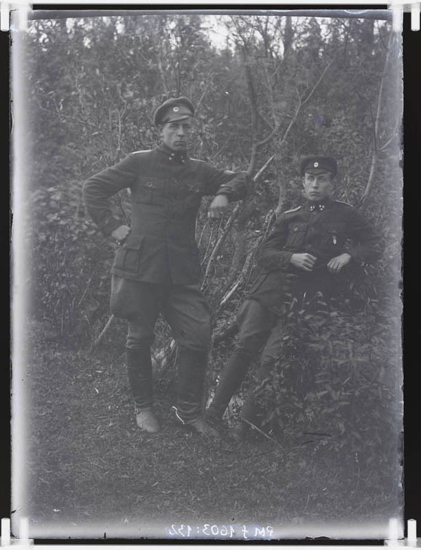 klaasnegatiiv, sõjaväes 1917.a. paiku