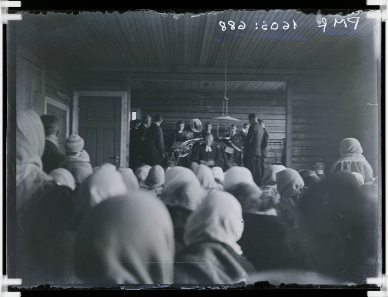 klaasnegatiiv, Piiometsa algkooli õnnistamine 1931