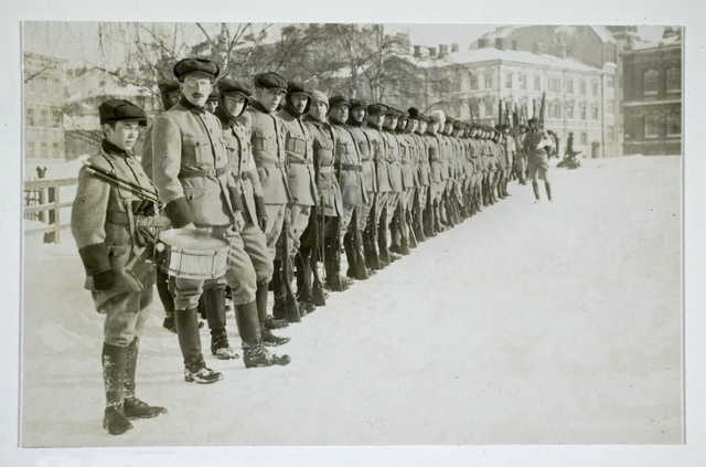Helsinki Swedish-speaking Protection of the White Rykment III Patalion 7. Company; Company organized for closed exercises