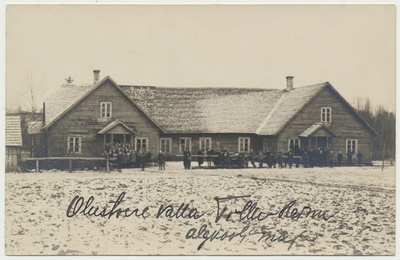 foto Suure-Jaani khk Tillu-Reinu (Tääksi) algkool, hoone, õpilased u 1920  duplicate photo