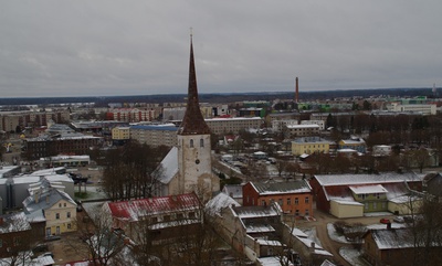 Rakvere, vaade linnusest linnale rephoto