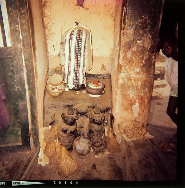 Ritual material in Dahomey (now Benin); interior picture