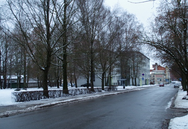 Fotokoopia. Saksa Käsitööliste Seltsi maja Tiigi tänaval. Tartu, 28.09.1939. 
Vaade Tähe (nüüd Struve)  ja Tiigi t nurgalt. rephoto