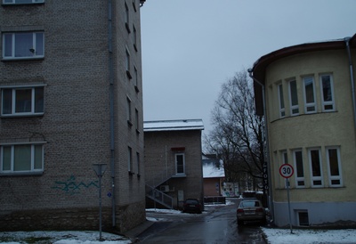 Tartu. View of Teacher Street ruins rephoto