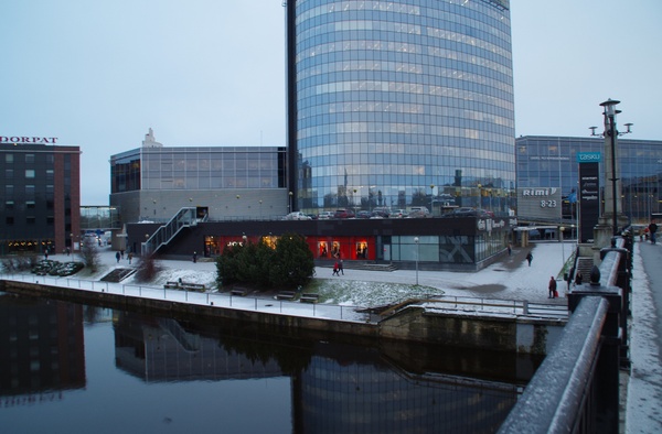Bussijaam, vaade Võidu sillalt bussijaama poole. Tartu, 1967. rephoto