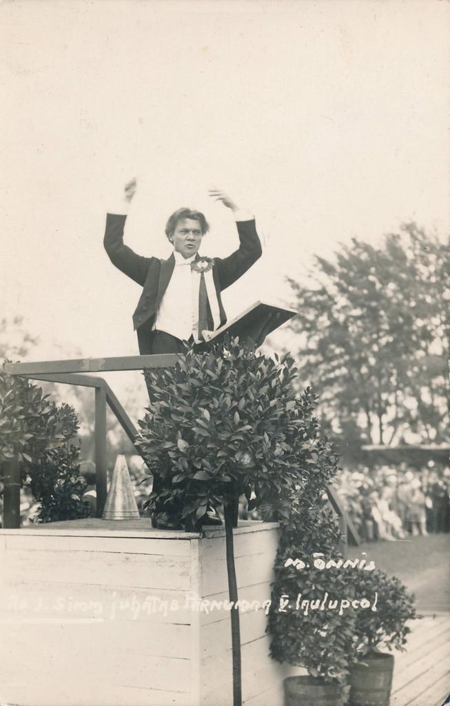 Pärnumaa V laulupidu, dirigendipuldis Juhan Simm, 1929.