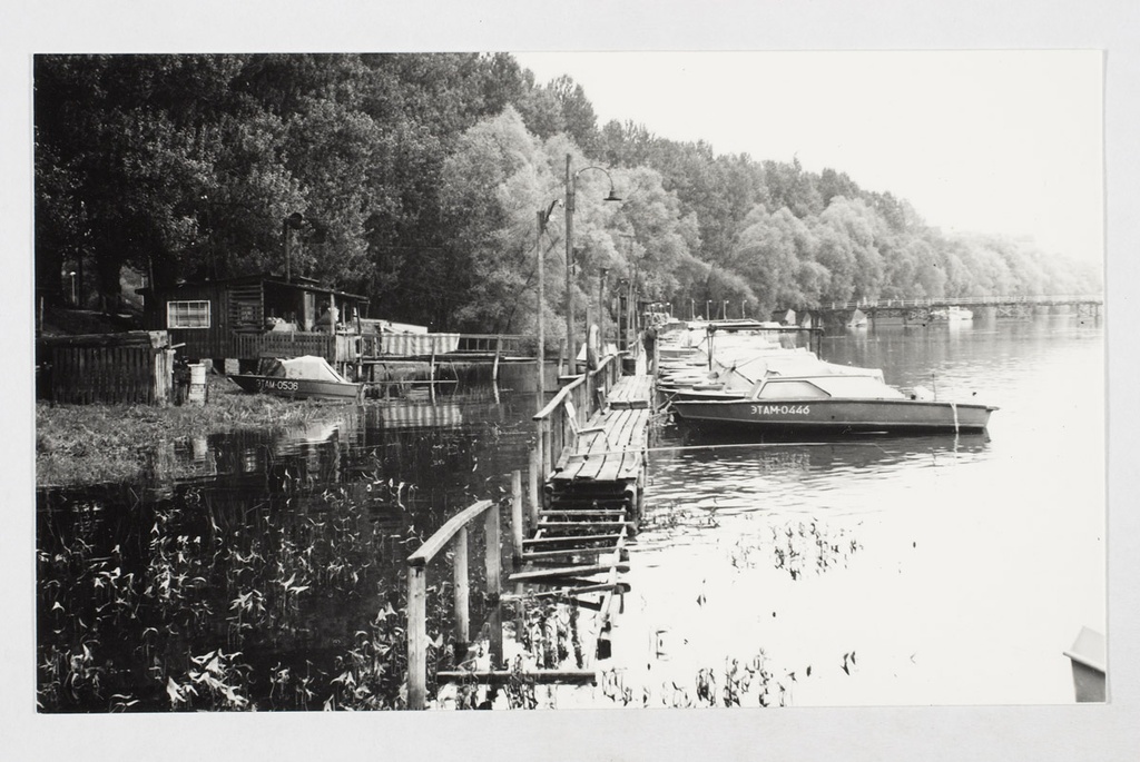 Tartu, boat harbour in Emajõel. View from the downstream of the Liiva Street.