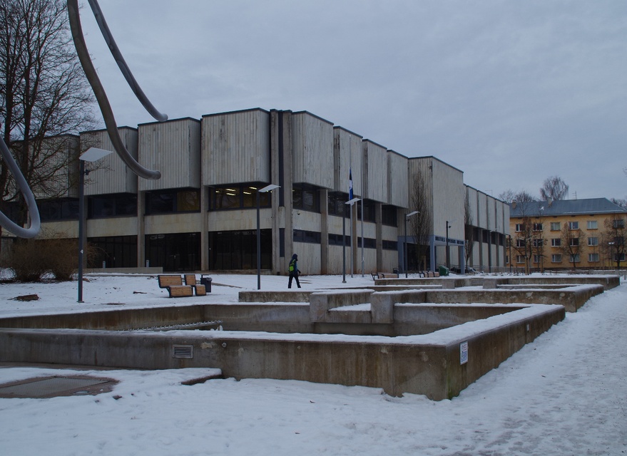 Tartu. New building of the University of Tartu library rephoto
