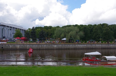 Tartu. Flooding over Emajõel sprayhouse in 1899. rephoto