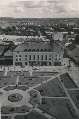 Foto Vaade Võru linnale Katariina kiriku tornist (Jüri tänava suunas). 1950-il.  duplicate photo