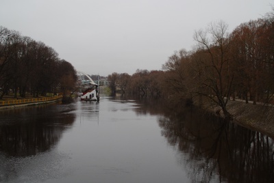 View of the city of Tartu over Emajõe, Kivisilla. rephoto