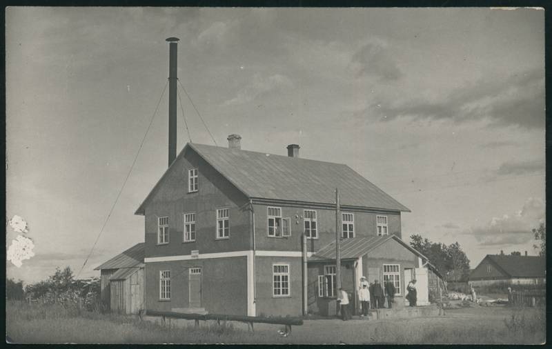 fotopostkaart, Tarvastu khk, Mõnnaste meierei, postiagentuur, u 1925