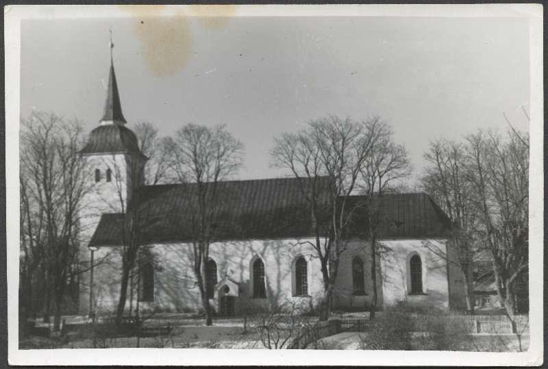 fotopostkaart, Viljandi, Jaani kirik I Kirsimäe poolt, talv, u 1940