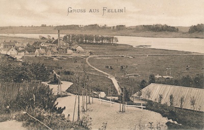 trükipostkaart vaade Viljandi Trepimäelt järvele u 1905  duplicate photo
