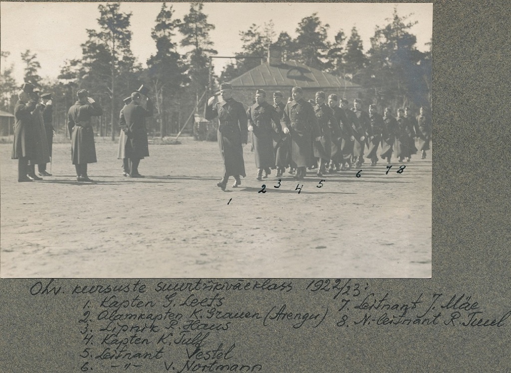 foto, Eesti ohvitseride kursuste suurtükiklass, 1922/23.