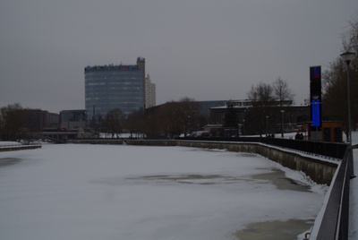 Tartu. Night view from the stone bridge rephoto