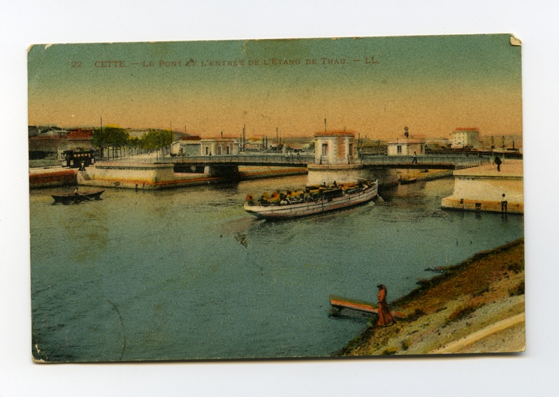 Postkaart. Prantsusmaa. Vaade sillale, mis tähistab sissepääsu L´Etang de Thau laguuni