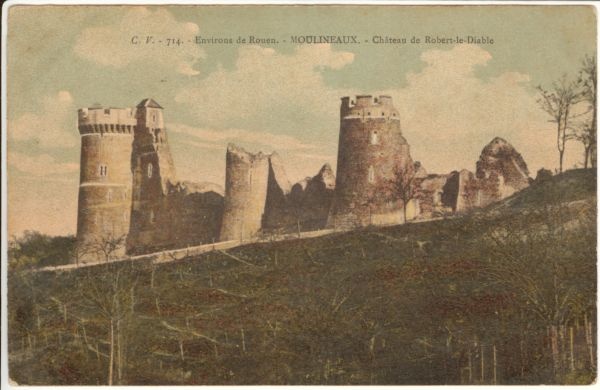 Postkaart. Prantsusmaa.
Vaade Roueni ümbruses Moulineaux`s asuvale Robert-le-Diable lossi varemetele
