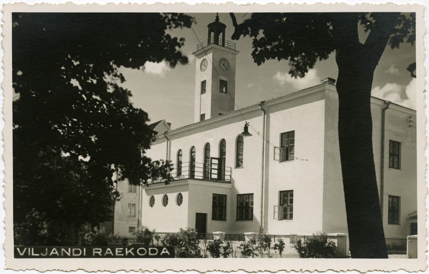 Viljandi raekoda, hoone vaade. Arhitekt Johannes Fuks, ins Erich Otting