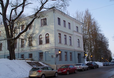 Tartu. Building of the Estonian Karskus Union on Jakobi Street on the hill of Toomemäe rephoto