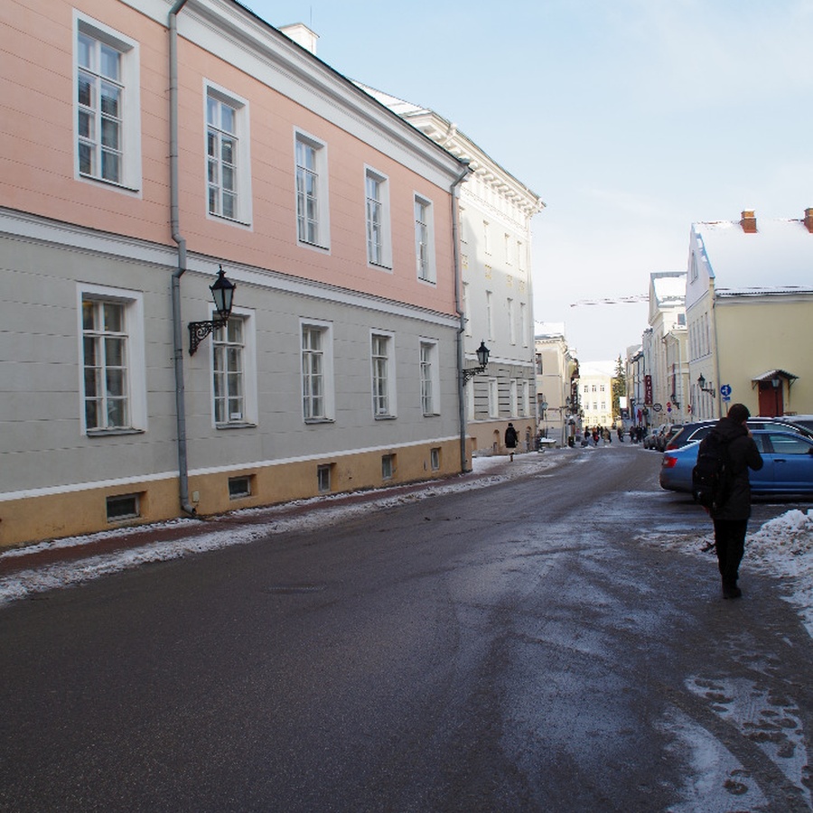 Tartu, street in the Old Town. rephoto
