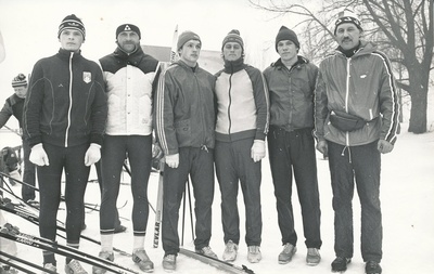 Photo. Võru team at the ENSV Championships in breaking landscape in Otepääl in 1982.  duplicate photo