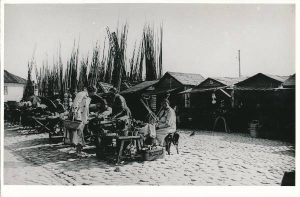 Väikekäsitöönduslike kaupade  turg: turuputkad ja -letid turulistega. Tartu, 12.06.1937.
