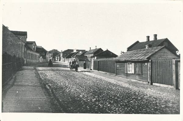 Tallinna tänav (hiljem Staadioni t). Munakivisillutis, voorimees. Tartu, 20. saj. algus.