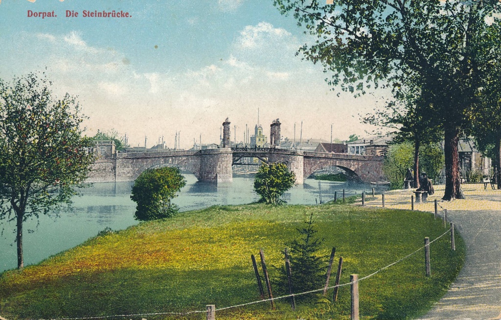 Kivisild, park Emajõe paremkaldal. Tartu, 1925.