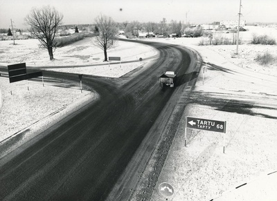 Foto.Võru ringtee ja vana Võru -Tartu maantee ristmik 1982.a.  duplicate photo