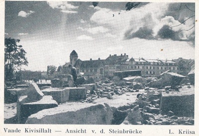 Tartu linnavaade. Kivisilla varemetelt kesklinnale. 1944.a.  duplicate photo