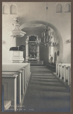 foto albumis, Viljandi, Jaani kirik, kantsel, altar, u 1915, foto J. Riet  duplicate photo