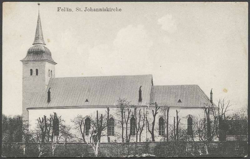 trükipostkaart, Viljandi, Jaani kirik I Kirsimäe poolt, 1908, Verlag von E. Ring