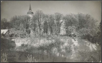 fotopostkaart, Viljandi, Jaani kirik I Kirsimäe poolt, u 1929, foto J. Riet  duplicate photo