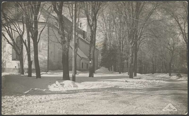 fotopostkaart, Viljandi, Jaani kirik, talv, 1930, foto J. Riet (Wiljandi)