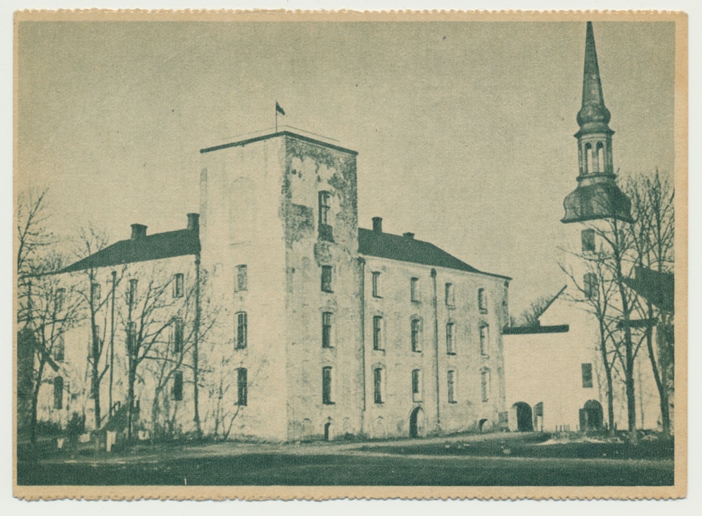 trükipostkaart, Põltsamaa loss ja kirik u 1930