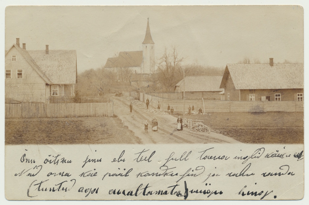 foto, Viljandimaa, Suure-Jaani, Pärnu tn sillutamine, u 1905