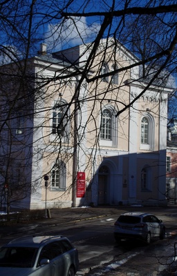 Tartu Ülikooli kirik, fassaadivaade. Arhitekt Karl Rathhaus rephoto