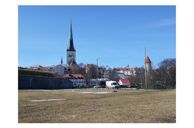 View from the Rannamäe road to the Old Town of Tallinn rephoto