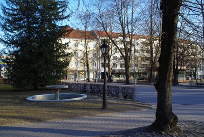 Tartu. The corner of the cargo courtyard with a view to the courtyard's square rephoto