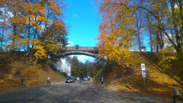 Kuradisild Toomemäel; jalutajad.  Tartu, ca 1923. rephoto