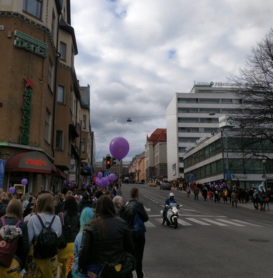 View from Turku Aurakadult, from the street, Turku Art Museum rephoto