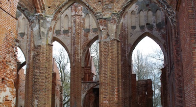 Tartu. Toomemägi. The library of the University of Tartu in the ruins of the Toomkirik and other buildings of the University of Tartu rephoto