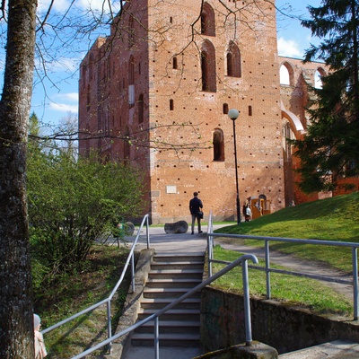 Tartu, the corner of the Toom Church. rephoto